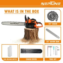 Neptune CS-58M Chain Saw Heavy Duty Powerful Magnesium Body, 58CC, 2 Stroke Petrol, 22inch Blade, Professional Cutting Trees, Garden, Agriculture 4