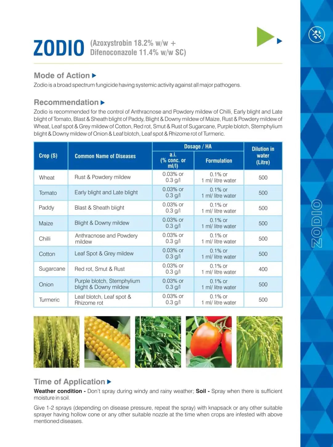 Best Agrolife Zodio Azoxystrobin 18.2% + Difenoconazole 11.4% SC Fungicide, Broad-Spectrum For Crop Protection - Image 4