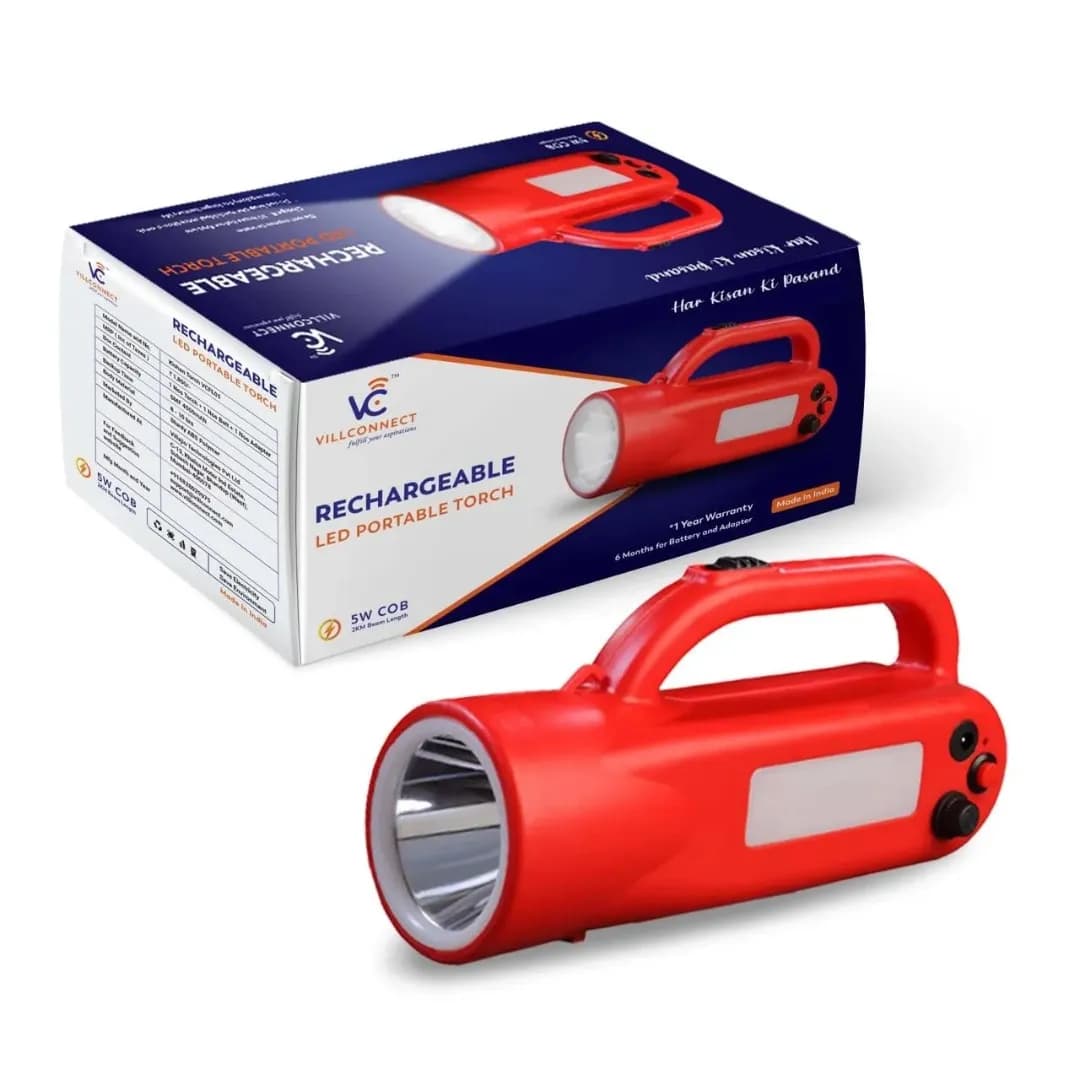 Villconnect Rechargeable Kissan Torch, 4500mAh Battery, Lightweight And Portable Design - Image 8