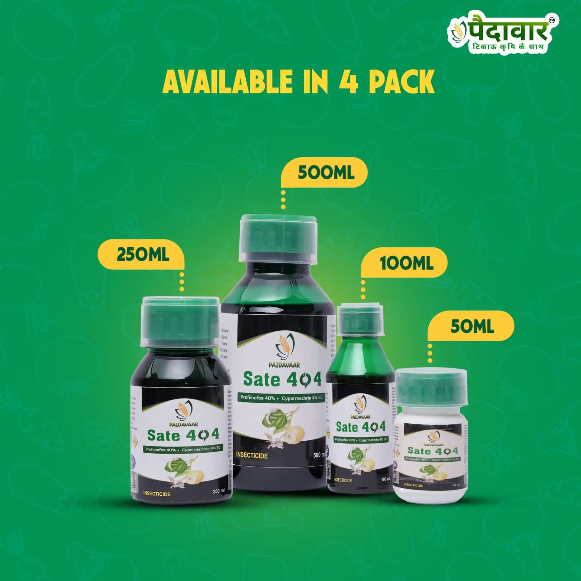 Paidarvaar Sate 404 Profenophos 40% + Cypermethrin 4% EC Insecticide For Crop Protection - Image 8