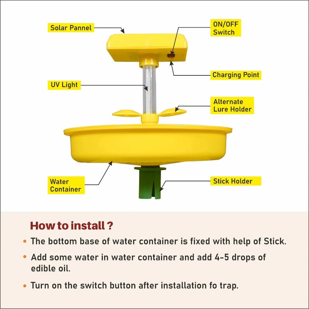 HEDO Solar Mini Chargeable Insect Light Trap, Solar Insect Killer Trap To Control Flying Insect - Image 9