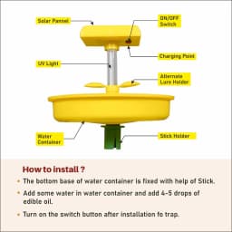 हेडो सोलर मिनी चार्जेबल कीट लाइट ट्रैप, सोलर कीट मारने वाला जाल उड़ने वाले कीटों के नियंत्रण के लिए 9