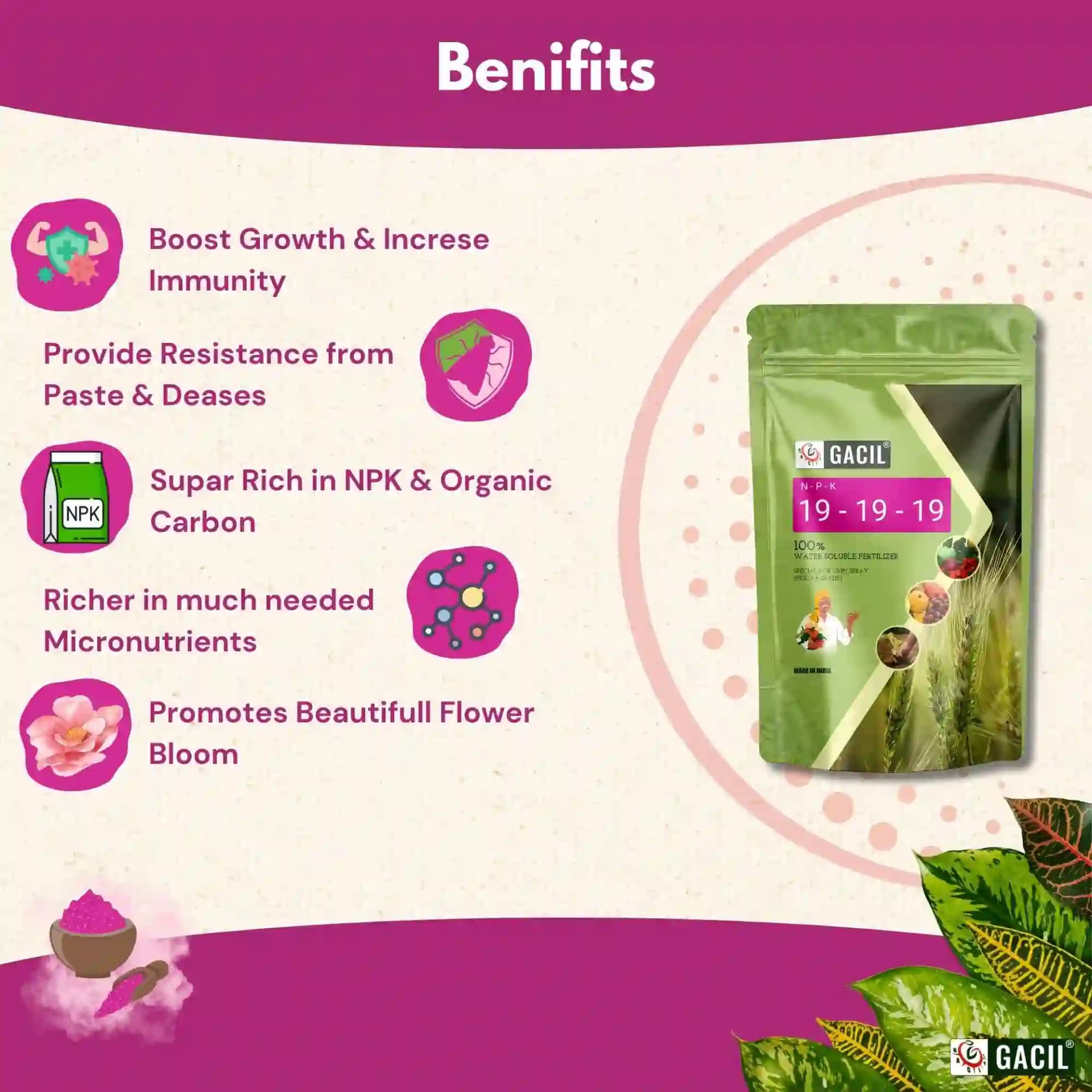 NPK 19:19:19 Water Soluble Fertilizer For Plants And Vegetables For Fast Growth And Flowering. - Image 9