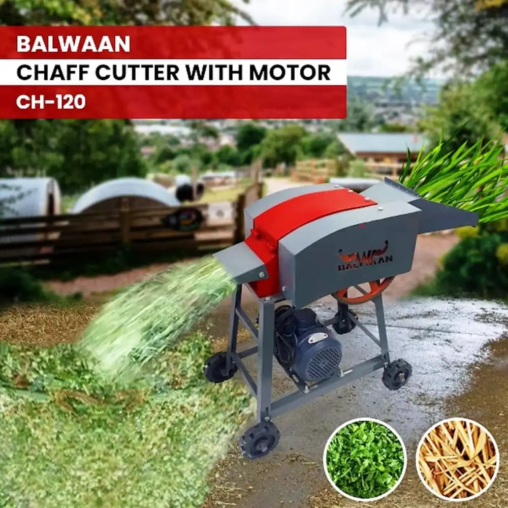 Balwaan CH-120 Chaff Cutter Machine With Motor and 4 Pcs of Blade (6 Months Warranty) - Image 6