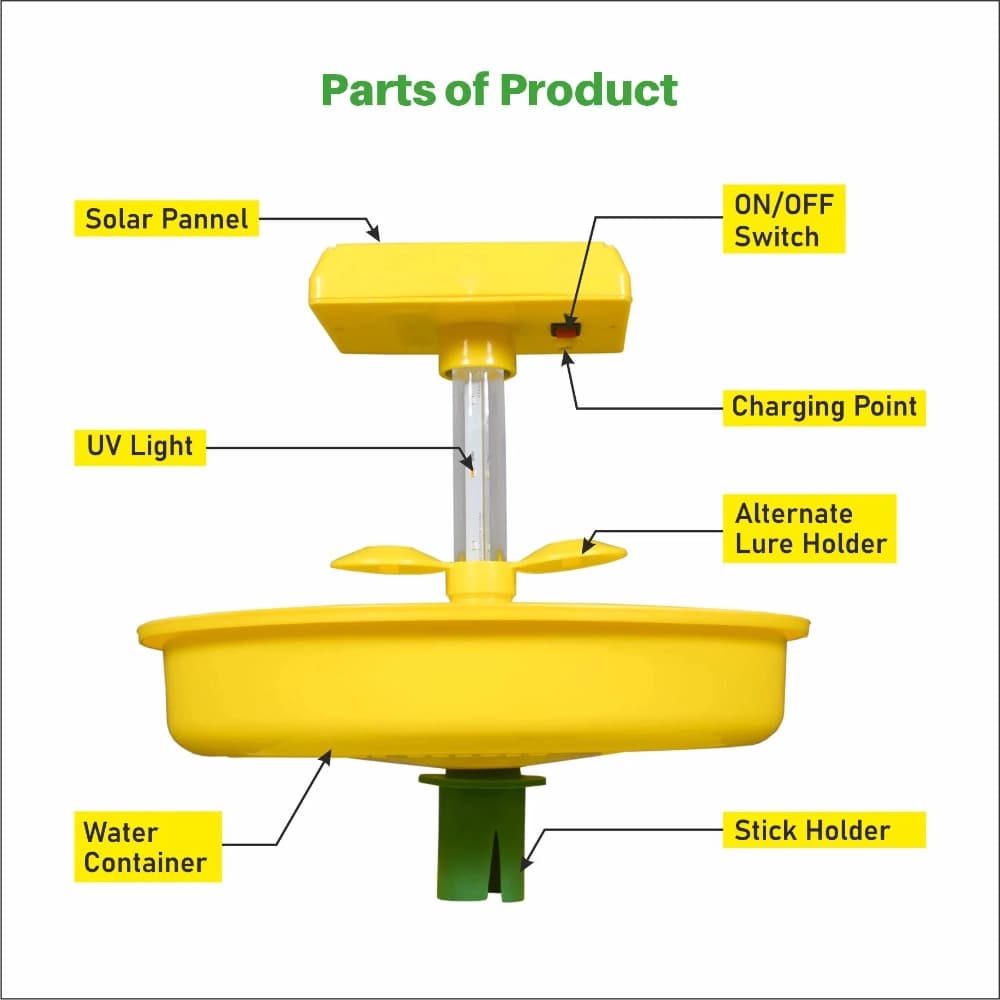 HEDO Solar Mini Chargeable Insect Light Trap, Solar Insect Killer Trap To Control Flying Insect - Image 7
