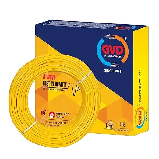 GVD Yellow Single Core FR PVC Flexible Insulated Copper Wire For Agriculture, Home, Domestic & Industrial Use - Image 2