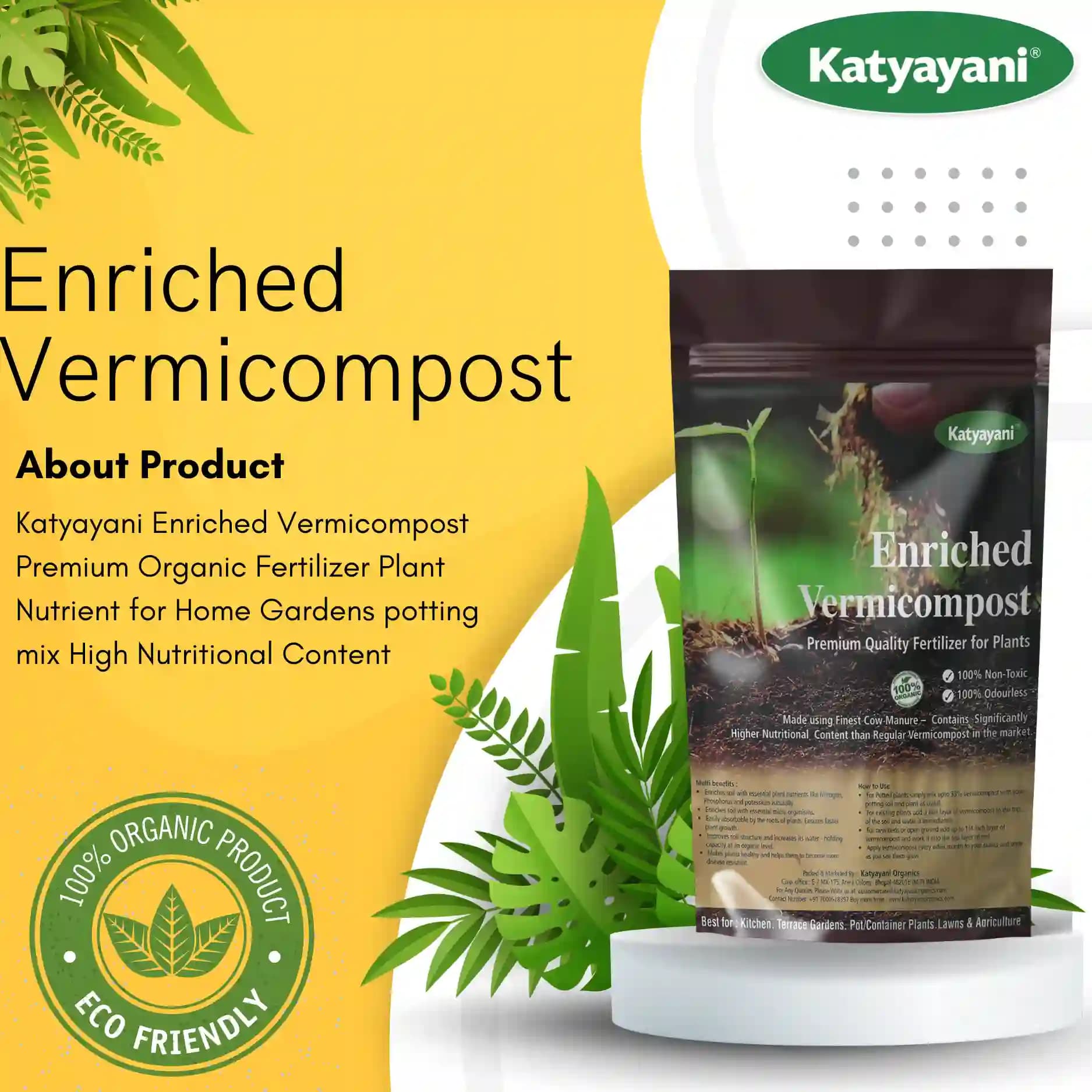 Katyayani Enriched Vermicompost Fertilizer, Premium Organic Compost For Enhanced Soil Health and Boost Crop Growth - Image 2