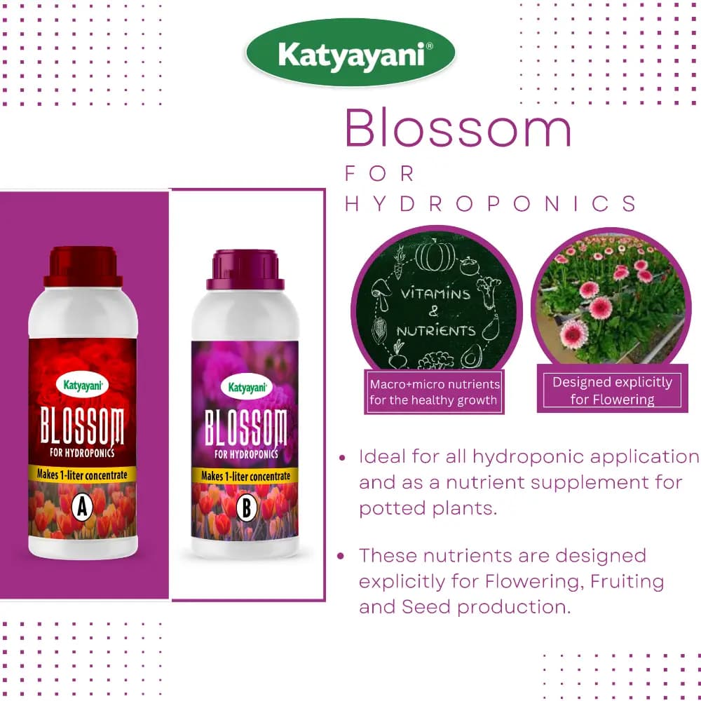Katyayani BLOSSOM Hydroponic Nutrients For Tomatoes And Veggies, Across Different Growth Stages (A + B) - Image 3