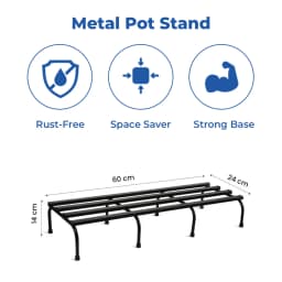 IFFCO Urban Garden 24 Inch Rectangular Metal Planter Stand, Galvanized Iron Stand For Indoor, Outdoor Plants And Pots 3