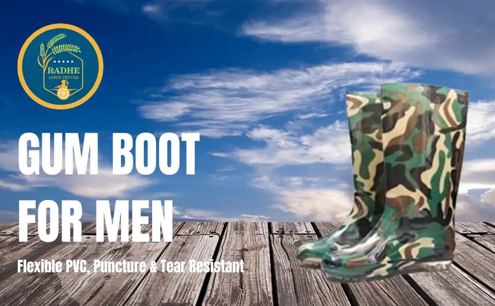 Radhe Gum Boot For Men Flexible PVC, Puncture And Tear Resistant, Anti-Static, Anti-Slip, Oil, Water, Acid Resistance Safety Boot (Olive Green) - Image 7