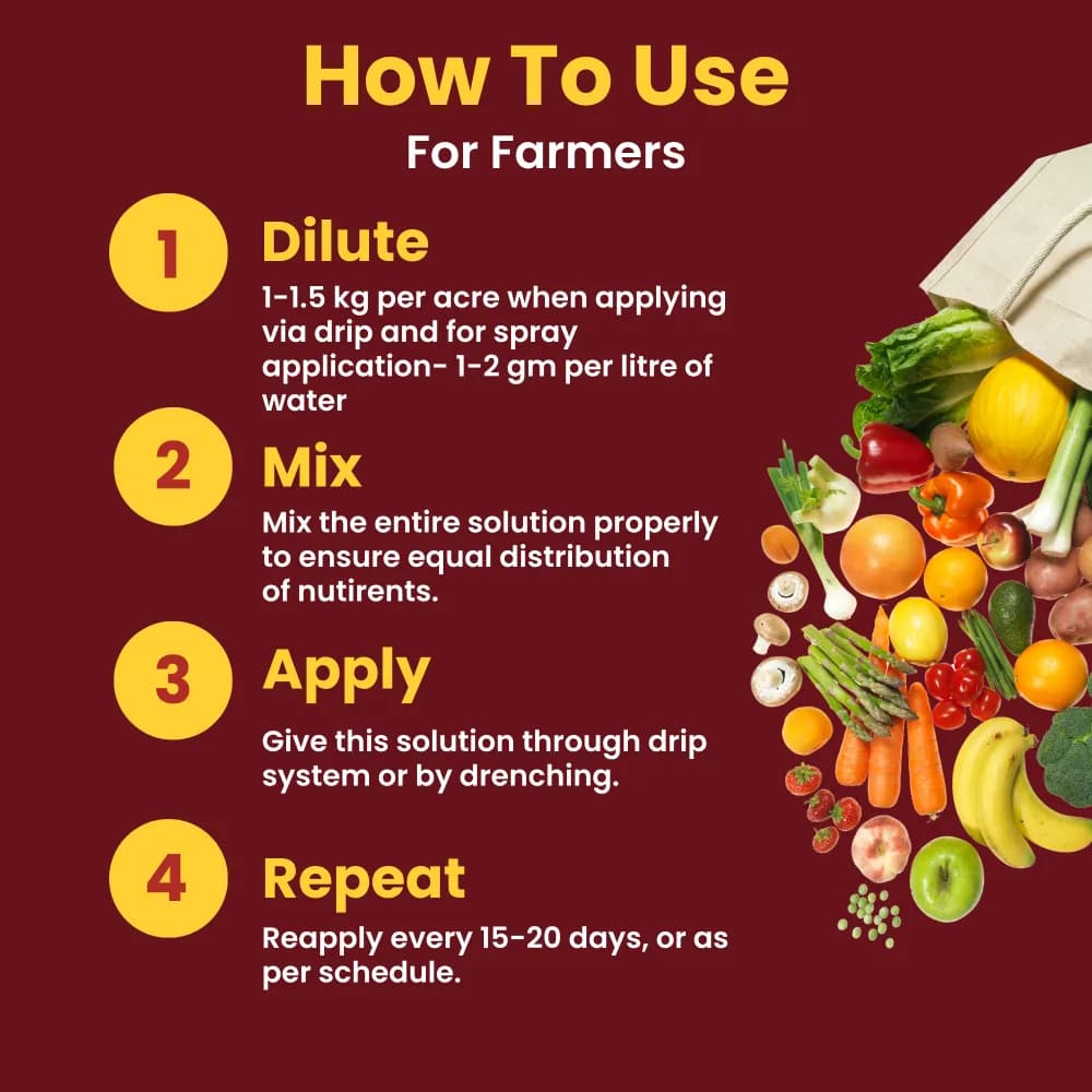 Utkarsh FeGro (Iron- Fe-12% EDTA Chelated) (100% Water Soluble Foliar Spray), Stimulates and Regulates Enzyme Reactions for the Growth - Image 6