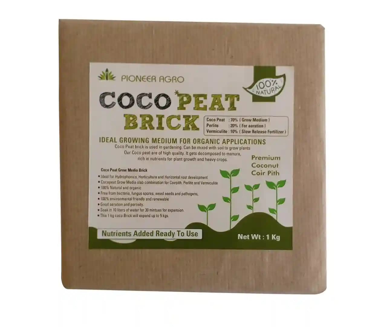 Cocopeat Nutri Brick Ready to use for Indoor And Outdoor plants and all type gardening plants - Image 1