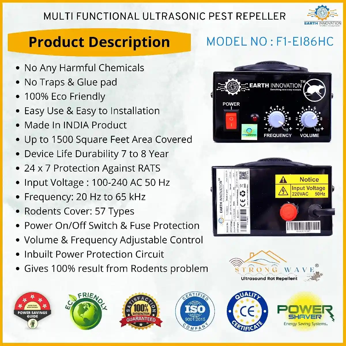 Earth Innovation Ultrasonic Rat Repellent Machine