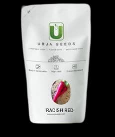 Urja Red Radish Singra Seed, Cylindrical Variety with Blunt White Smooth Textured Roots - Image 1