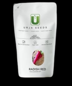 Urja Red Radish Singra Seed, Cylindrical Variety with Blunt White Smooth Textured Roots