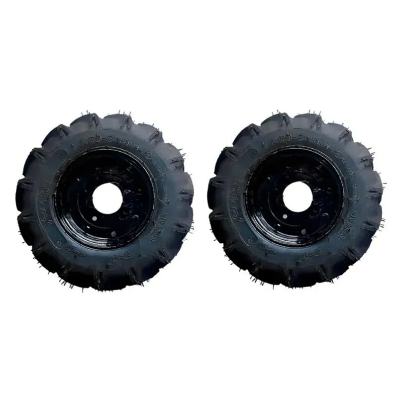 AJ Kisan Heavy Duty 2 Pcs of 4 x 8 Inch Size Tyre Tube Rim Set For 5 To 12 HP Power Tiller - Image 1