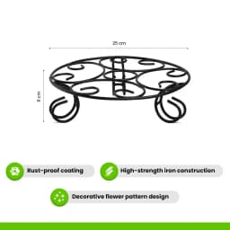 IFFCO Urban Garden Round Designer Stand Set, Metal Planter, Stylish & Durable For Indoor & Outdoor Use 4