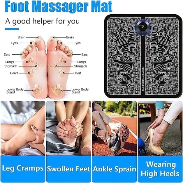 EMS Electric Foot Massager, Portable Circulation Stimulator - 8 Modes - Image 4