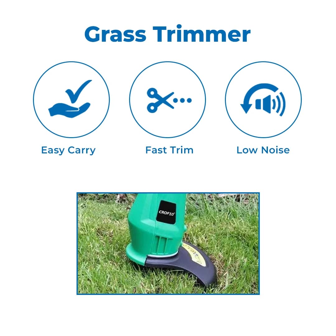Crop10 310W Corded Electric Portable Grass Lawn Trimmer, 25cm Cutting Diameter - Image 3