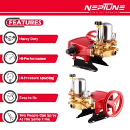 Neptune HTP-Silver Triplex Sprayer Pump, 14-22 L-min Output, High Pressure Tractor-Mounted Sprayer Pump For Fertilizer And Car Wash Solutions 5