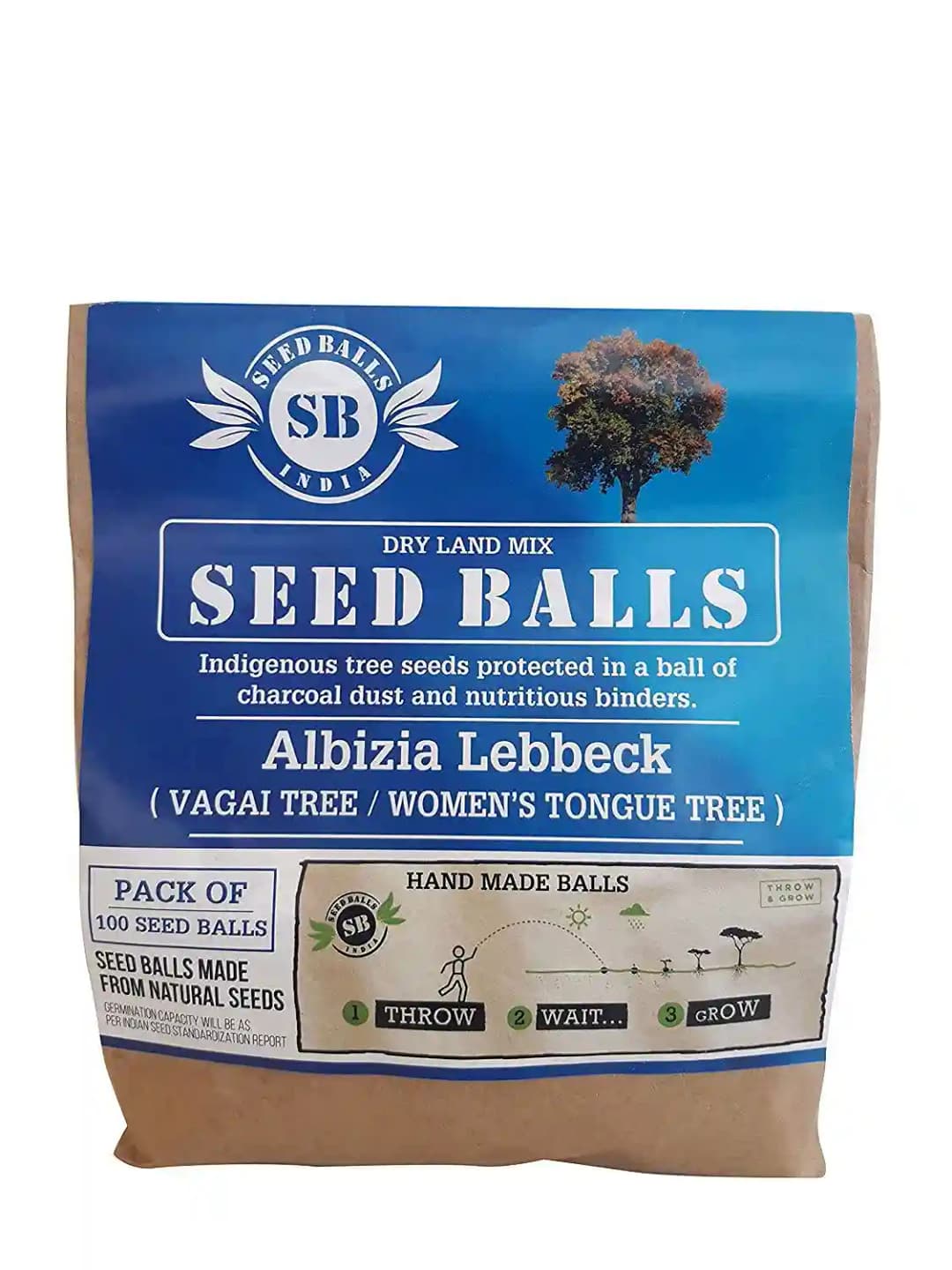 Seed Balls Just Throw & Grow (Alibizia Lebbeck, Vagai Tree, Woman Tongue Tree Seed Balls) Tree Seed Balls - Image 2