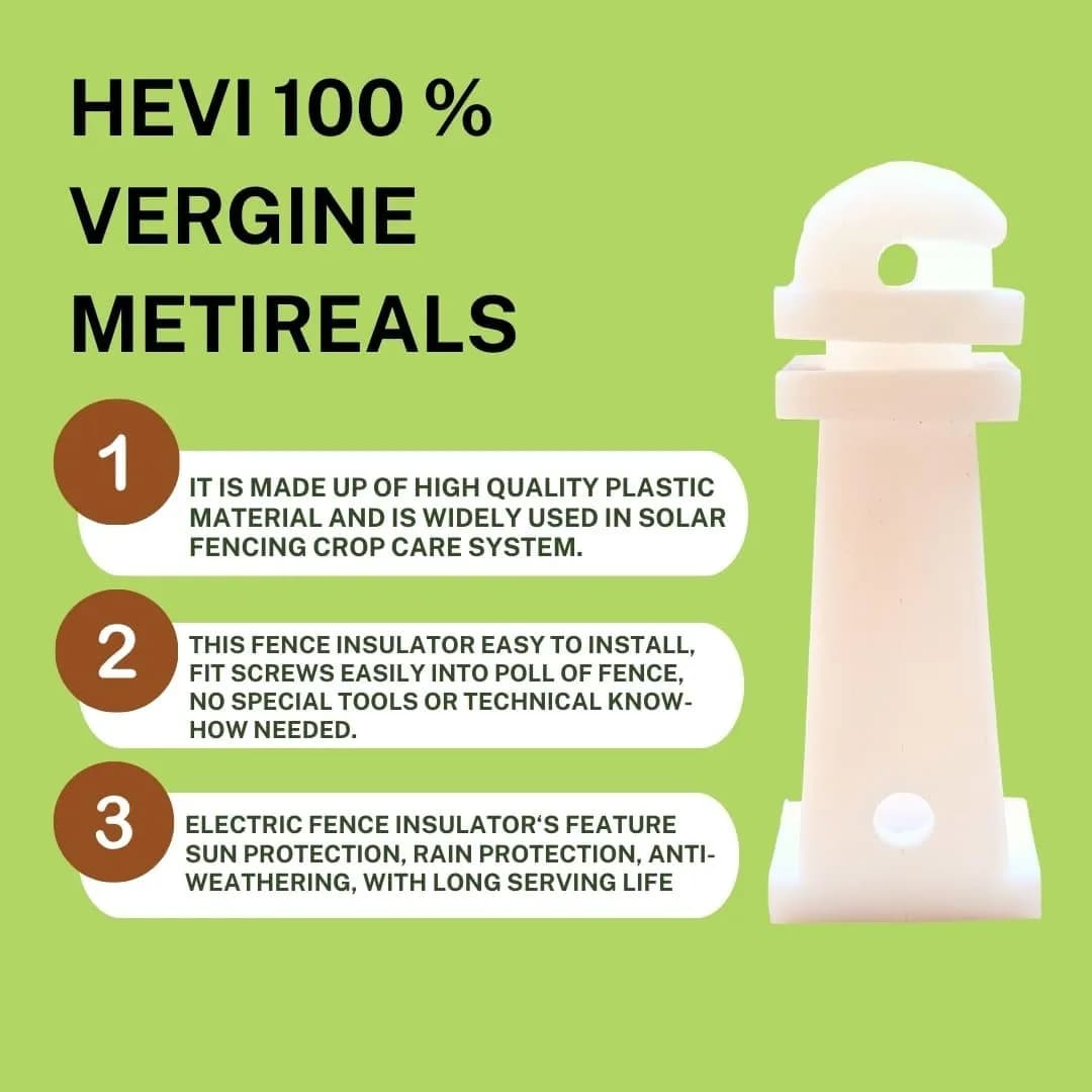 Radhe 4-Inch White Fencing Insulator For Zatka Machine, Durable And Weather-Resistant, Use In Solar Fencing and Crop Care System - Image 6