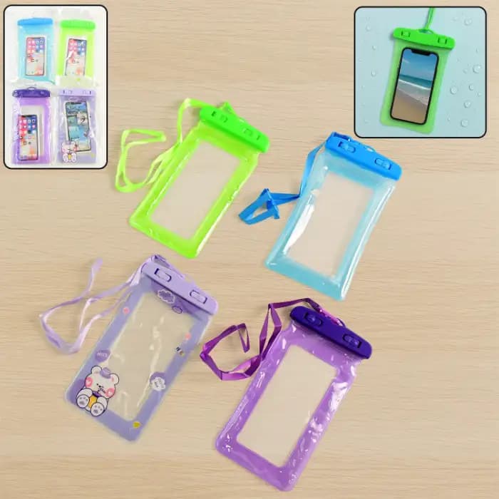 Mobile Pouch Cover Water Protector, Protector with Touch Screen & Secure Lock System (Color May Vary, Mix Design) - Image 2