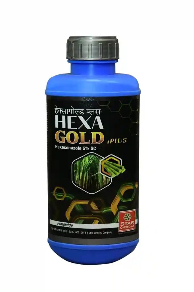 Startek Chemicals Hexagold Plus Hexaconazole 5% SC, Systemic Fungicide, Useful Against Powdery Mildew And Sheath Blight, Best For Fruits & Vegetables.