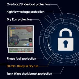 Vahra Fully Automatic Water Level Controller With 5 Carbon Sensor Kit, For All Types Of Three Phase Submersible Pumps Starters (V50R3P) 5
