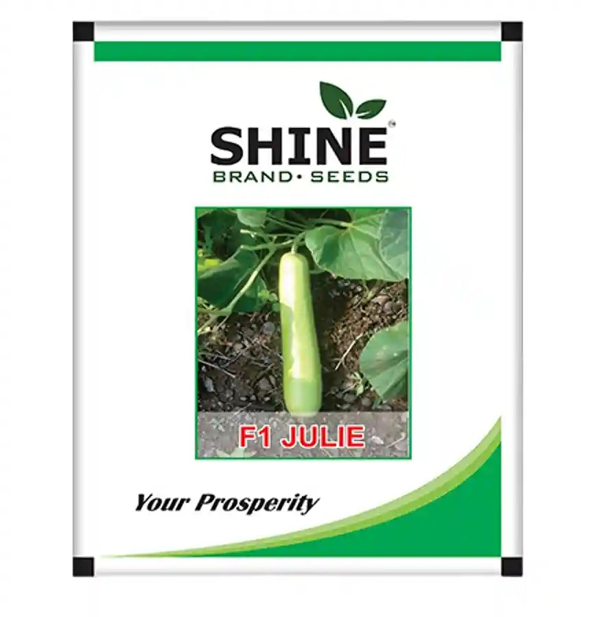 Bottle Gourd Julie F1 - Shine Brand Seeds, Lauki Beej, Vegetable Seed, Dark Green Color