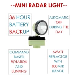 V-SAR Mini Radar 360 Rotating Light, LED And Rechargeable with Auto On-Off And 36 Hours Backup 2