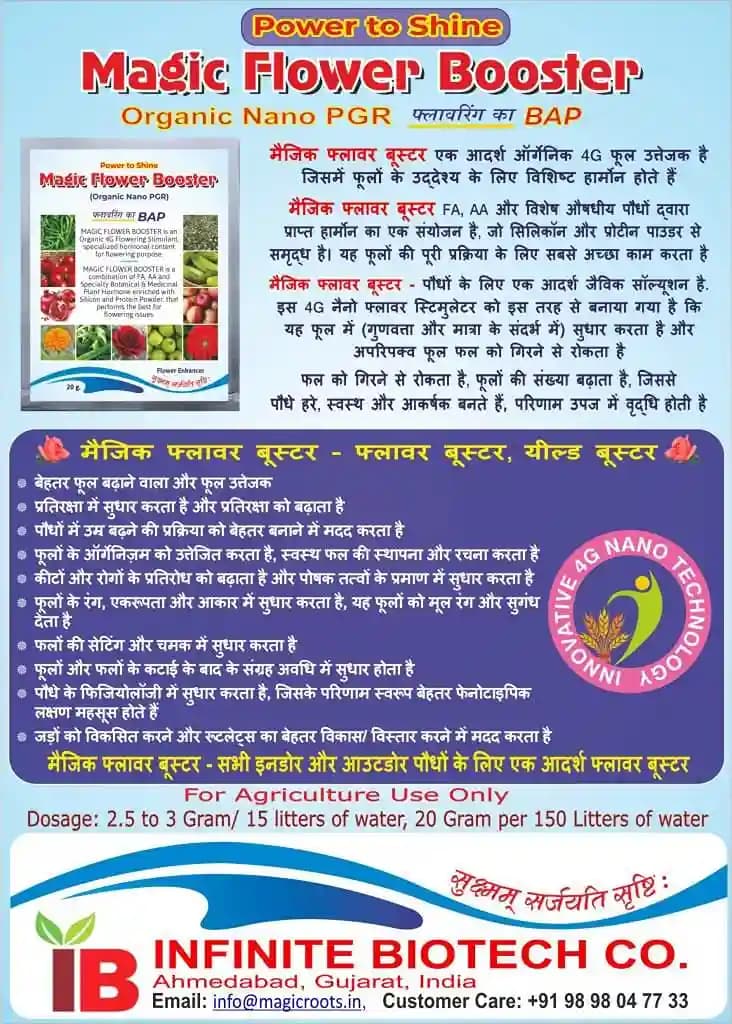 मैजिक फ्लावर बूस्टर, एक जैविक 4जी फ्लावरिंग स्टिमुलेंट, फूलों की वृद्धि के लिए विशेष हार्मोनल सामग्री - Image 1