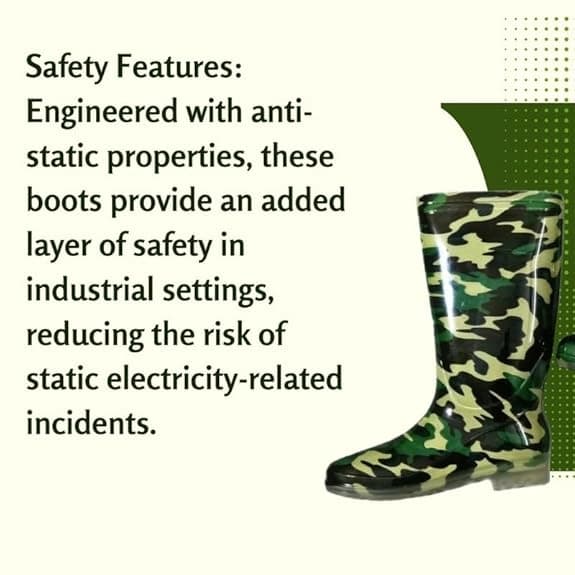 Radhe Gum Boot For Men Flexible PVC, Puncture And Tear Resistant, Anti-Static, Anti-Slip, Oil, Water, Acid Resistance Safety Boot (Olive Green) - Image 4