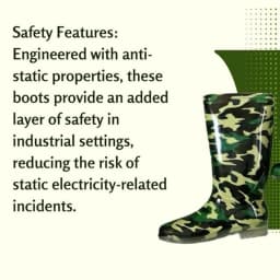 Radhe Gum Boot For Men Flexible PVC, Puncture And Tear Resistant, Anti-Static, Anti-Slip, Oil, Water, Acid Resistance Safety Boot (Olive Green) 4