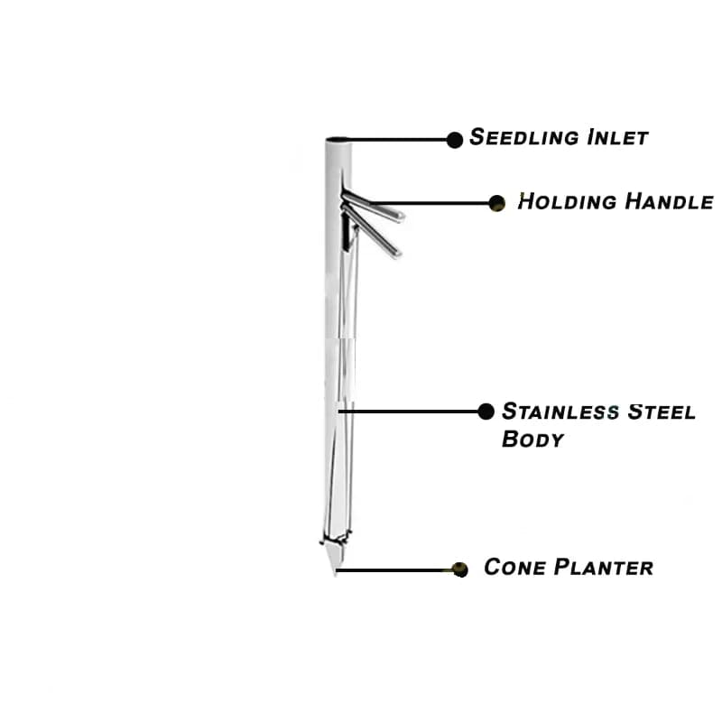 Vinspire Heavy Duty Manual Vegetable Transplanter, Stainless Steel Material, Round Shape - Image 2