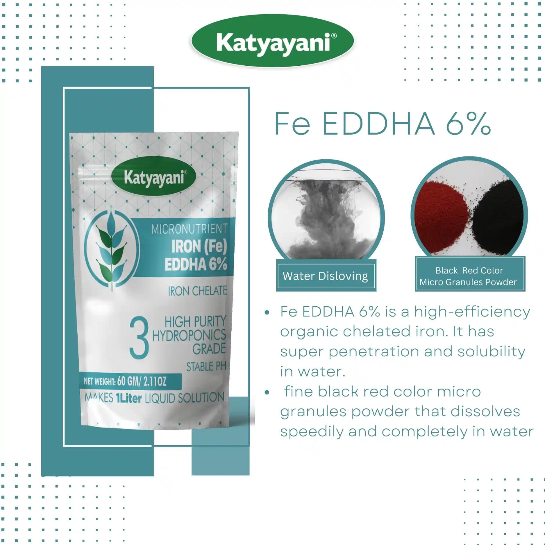 Katyayani Fe EDDHA 6% Iron Chelate Micronutrient, For Hydroponics and All Plants - Image 3