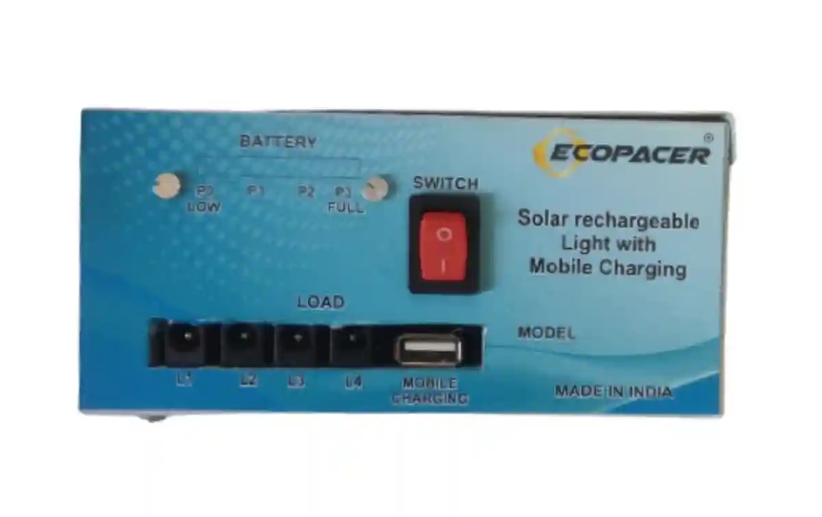 Ecopacer 22 Solar Controller With Solar & Battery, Connection Leads to Connect 50w Panel and 20ah Lead Acid Battery (Without Solar Panel & Battery)
