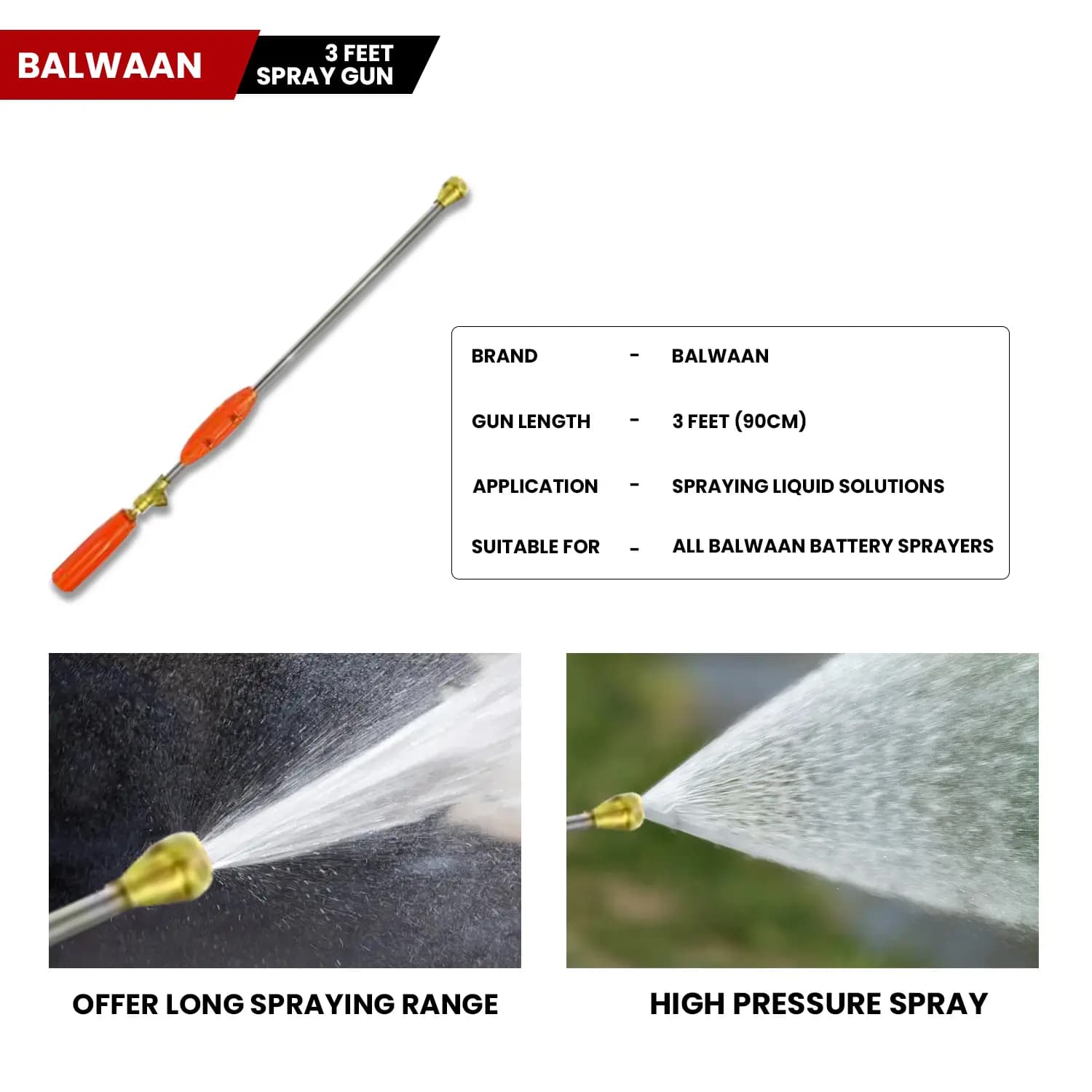 Balwaan Spray Gun for Battery Sprayer, Use For Fertilizers and Pesticides Spraying - Image 4