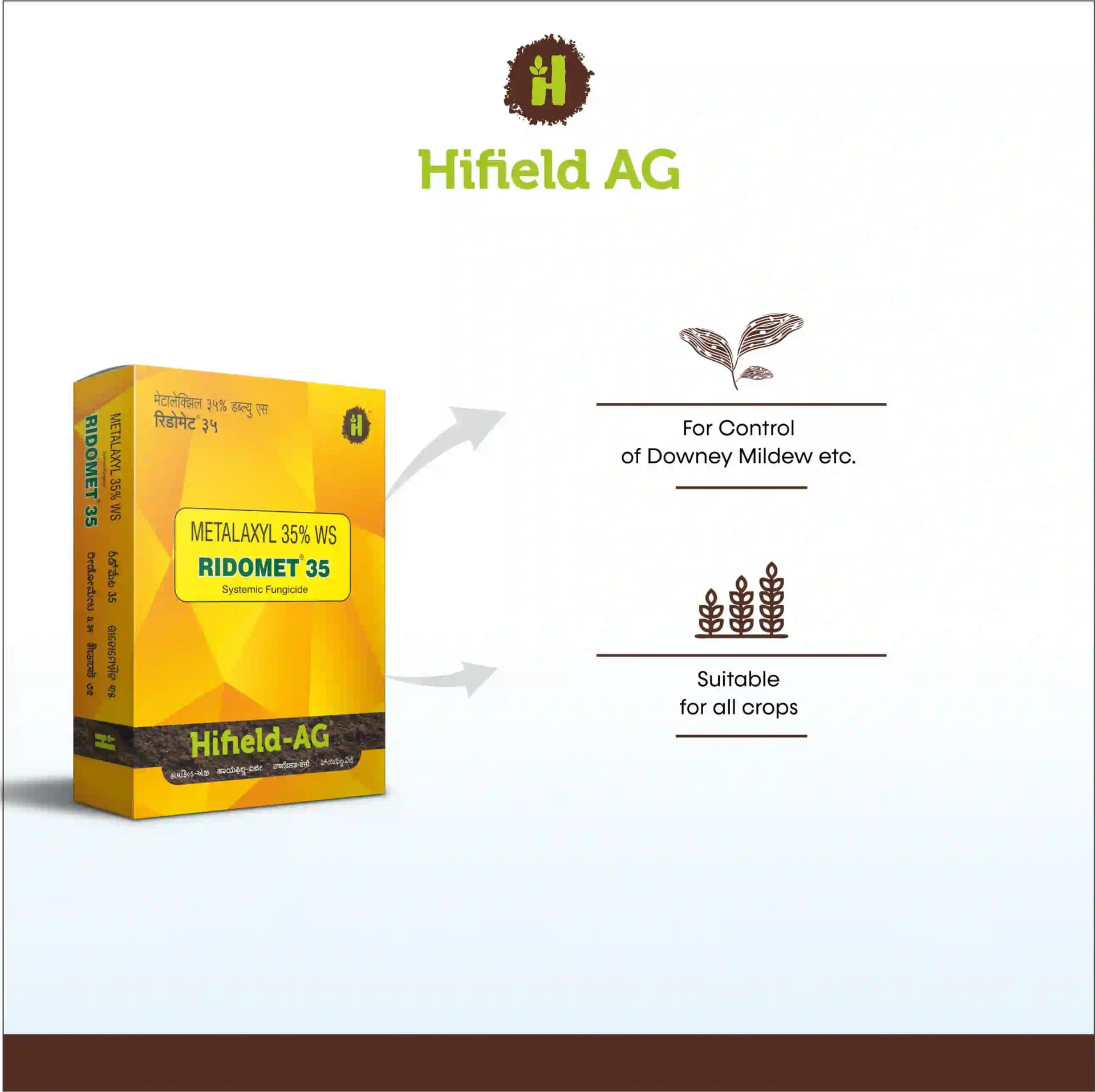 Ridomet Metalaxyl 35% WS Fungicide, A Systemic Contact Fungicide that Ensures Double Protection. - Image 2