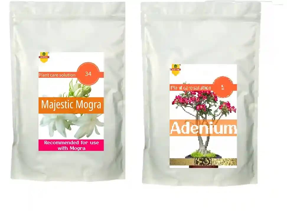 Ecotika Adenium And Mogra Fertilizer 1 Kg Each, Can Be Used With Jasmine, Adenium, Rose, Contains All Nutrients - Image 1