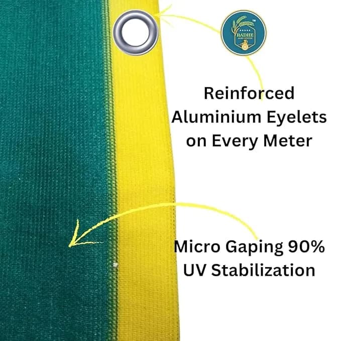 Radhe Green Shade Net 50% Shade, UV Treated Sunshade Cover, Meter (4.8 m x 9.7 m) Foot (16 FT x 32 FT), Easy To Install - Image 8