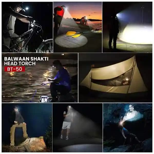Balwaan Shakti LED BT-50 Flashlight Head Torch, 5W LED Light, Multi-Purpose Use - Image 6