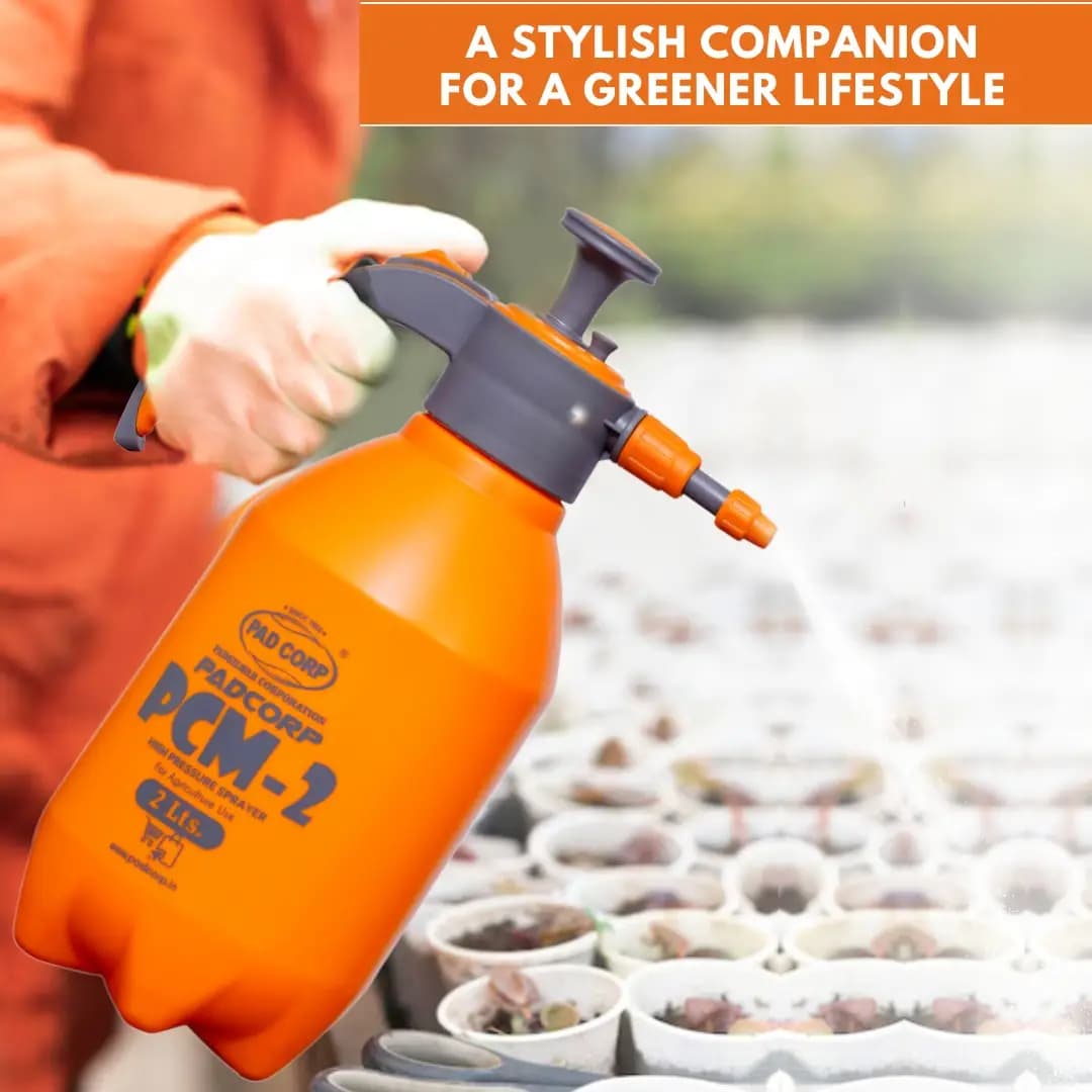 Pad Corp PCM-2 High Pressure Sprayer, Hand-Powered, Versatile For Gardening, Cleaning And Sanitizing (2 L Capacity) - Image 3