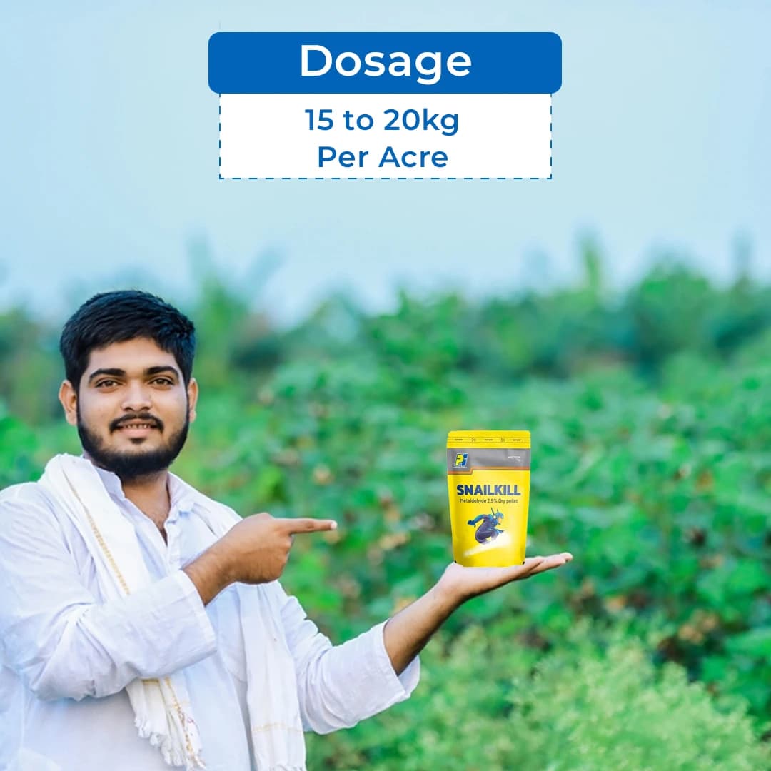 PI Industries Snailkill Metaldehyde 2.5% Pellet, Insecticide, For Crops Like Potato, Sweet Potato, Carrot, Citrus Plants, Grapevine, Tea Plantations - Image 5