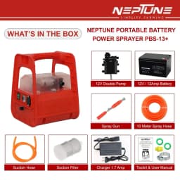 Neptune PBS-13 Plus High Pressure Sprayer Kit, 120W Portable Double-Pump Battery Power 12V-12AH For Agricultural Use 4