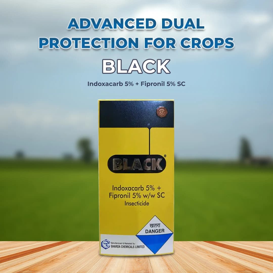 Gharda Black Indoxacarb 5% + Fipronil 5% SC Insecticide, Control Of Thrips In Chilli And Diamond Back Moth In Cabbage - Image 2