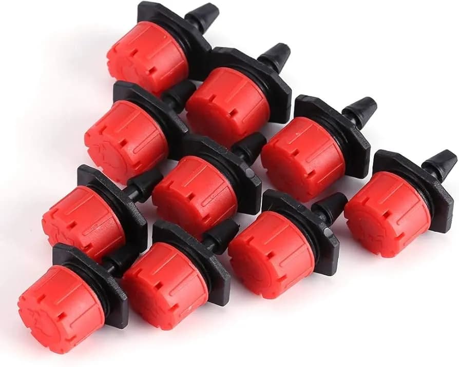Radhe Adjustable Irrigation Dripper Sprinklers, Emitters For Drip Irrigation System, Red-Black - Image 4