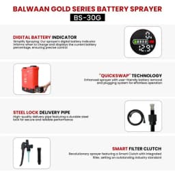 Balwaan Gold Series BS-30G, Double Motor Battery Sprayer, 12 Volt X 12 AMP, Heavy Duty Material, Tank Capacity 20 L 7