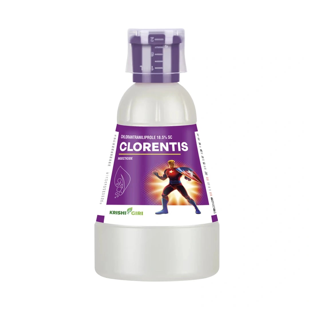 Krishigiri Clorentis Insecticide (Chlorantraniliprole 18.5% SC) Broad Spectrum Systemic And Contact Insecticide Controls Caterpillars, Borers, & Bollworms In Rice, Cotton, Sugarcane & Vegetables