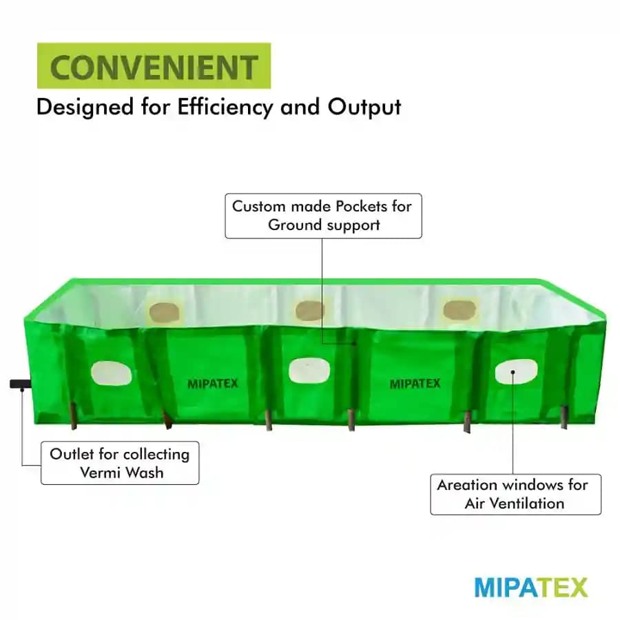 Mipatex HDPE Organic Vermi Compost Bed, High Quality Material, With Different GSM And Sizes, Color Green And White. - Image 8
